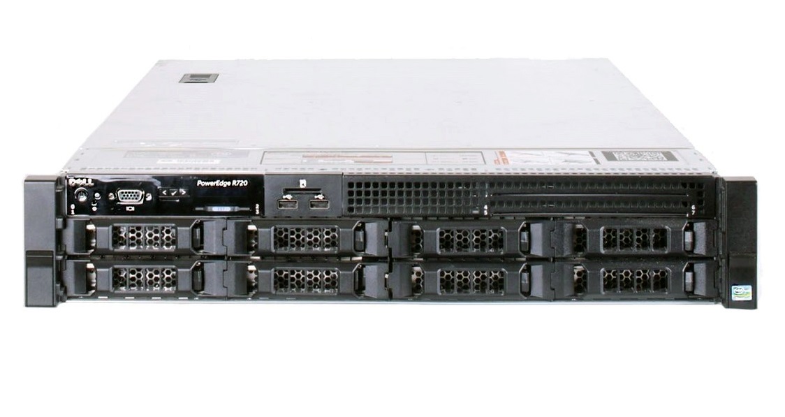 Ноутбук Сервер Dell R720 LFF, 2U, 32GB, 2x Xeon E5-2620; (2.0/2.5GHz, 6 cores, 12 threads, 15M Cache, 7.2GT/s), 2-Socket, RAM: 32GB (8x4GB) DDR3 1333MHz (24 слота DDR3 RDIMM, UDIMM, and LRDIMM), RAID: Perc H710P Mini, LAN: 2x 10G RJ-45, 2x 1G RJ-45 (99GTM), PSU: 