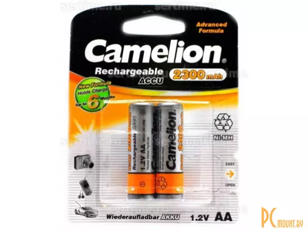 Аккумулятор Ni-MH Camelion 2300mA, R6 (AA), цена за упаковку 2 шт.