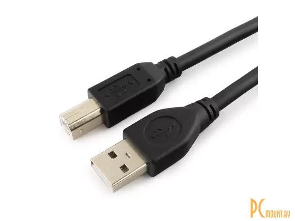 Кабель USB 2.0 A-B Gembird CCP-USB2-AMBM-10, Gold 3m black