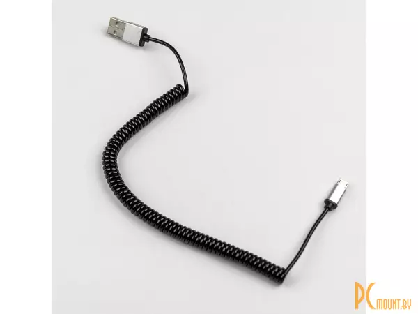Кабель USB 2.0 USB->MicroUSB Dialog HC-A5318 - кабель microUSB B (M) - USB A (M), V2.0, длина 1.65м, спиральный, в пакете