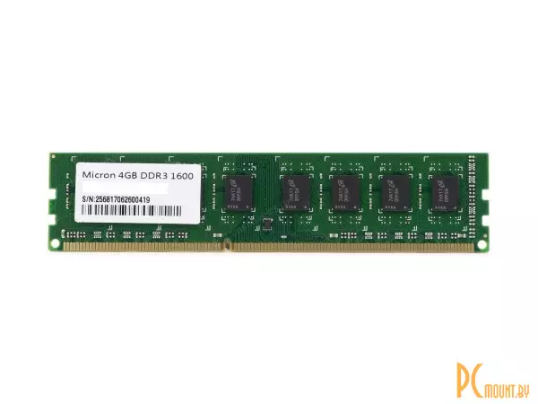 Память оперативная DDR3, 4GB, PC12800(1600MHz), Micron SK4GBM8D3(L)-16