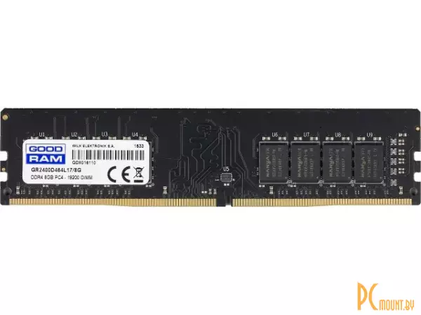 Память оперативная DDR4, 8GB, PC19200 (2400MHz), GoodRam GR2400D464L17S/8G