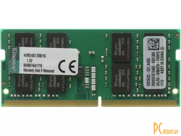 Память для ноутбука SODDR4, 16GB, PC19200 (2400MHz), Kingston KVR24S17D8/16