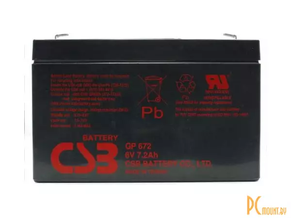 Источник бесперебойного питания UPS Аккумулятор CSB GP 672 6V/7.2Ah