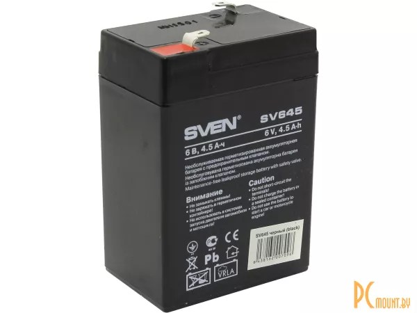 Источник бесперебойного питания UPS Аккумулятор Sven SV 645 (6V 4.5Ah)