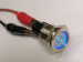 Переключатель кнопочный, с фиксацией, ON-ON, синяя подсветка LED, 16mm, металл
