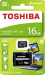 Карта памяти MicroSDHC, 16GB, class 10, UHS-I, Toshiba THN-M203K0160EA