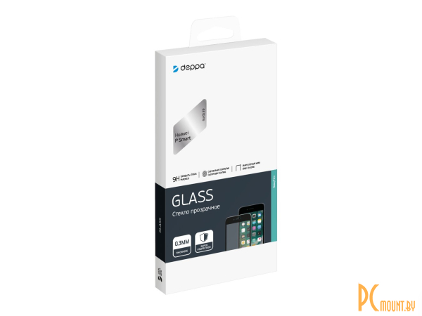защитное стекло 3D Deppa для Huawei P Smart, 0.3 мм, белая рамка () 62485
