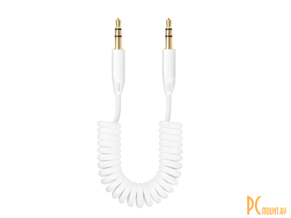 дата-кабель Deppa AUX аудиокабель 3.5мм-3.5мм, витой, 1.2м, белый,  72156