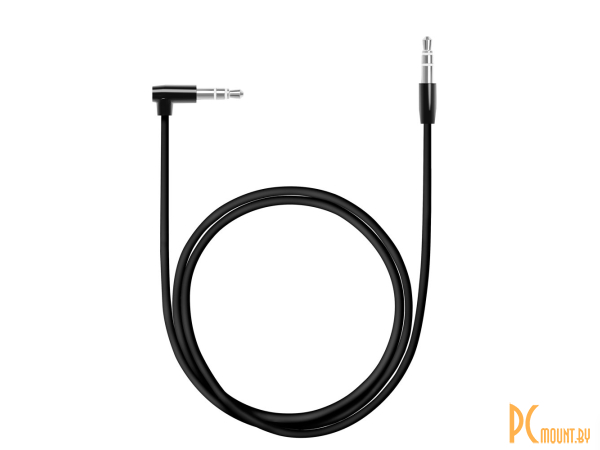 дата-кабель Deppa AUX Slim аудиокабель 3.5мм-3.5мм, L коннектор, 1.2м, черный,  72193