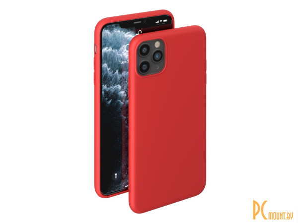 Deppa Gel Color Case Basic для Apple iPhone 11 Pro Max красный, PET белый () 87233