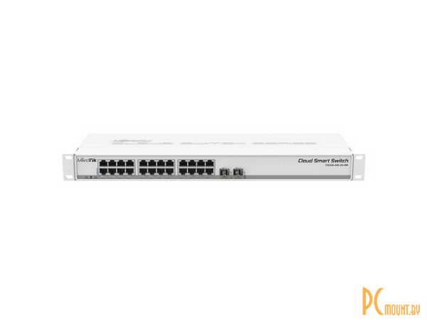 Cloud Smart Switch 326-24G-2S+RM with 24 x Gigabit Ethernet ports, 2x SFP+ cages, 1U rackmount case, PSU {10} (002334) CSS326-24G-2S+RM
