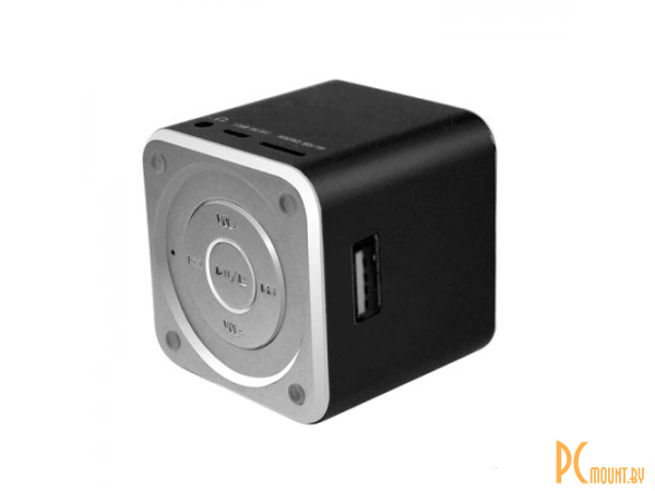  Колонка портативная (MP3 плеер) с аккумулятором, micro USB, USB, microSD, Line-In, FM, black. {90} ACD-SP101-B