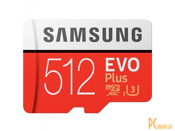 Карта памяти microSDXC 512GB Samsung EVO Plus Memory Card Samsung  UHS-I U1 Class 10, Adapter, 100/90 MB/s, 10000 циклов, - 25°C to 85°C, RTL (168246) {10} MB-MC512HA/RU
