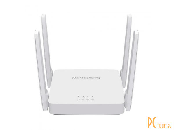 AC1200 Двухдиапазонный гигабитный Wi-Fi роутер, до 300 Мбит/с на 2,4 ГГц и до 867 Мбит/с на 5 ГГц, 1 порт WAN 10/100 Мбит/с + 2 порта LAN 10/100 Мбит/с, 4 внешние антенны 5 дБи, (088040) AC10