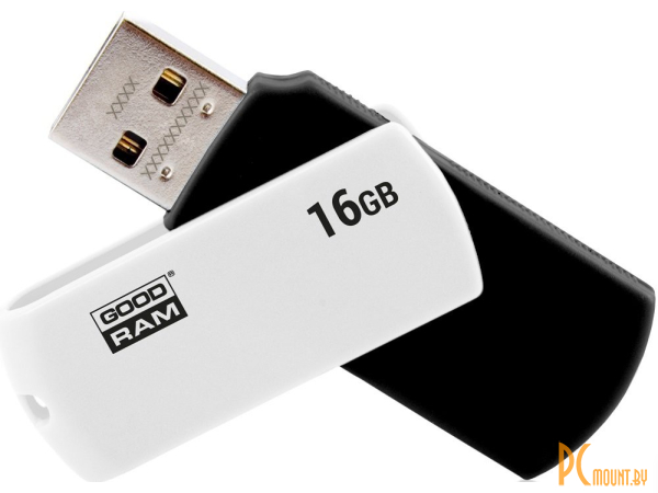 Карта памяти флэш накопитель 16Gb Goodram  UCO2 Black/White (раскладной корпус, пластик, 20/5 МB/s, USB 2.0) UCO2-0160KWR11