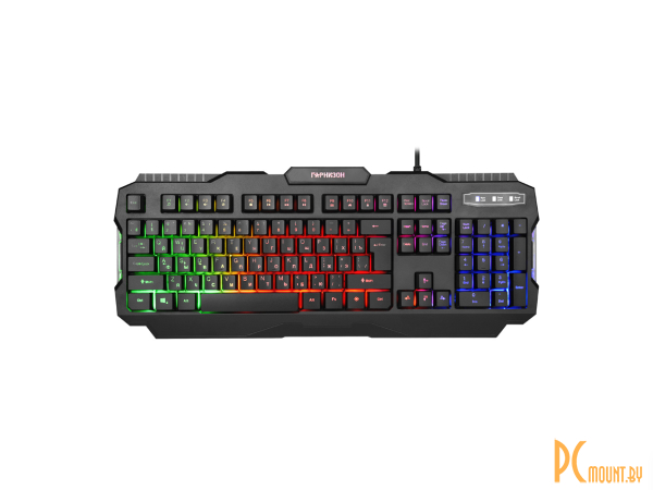 клавиатура игровая  Гарнизон подсветка RAINBOW, USB, черный, антифантомные клавиши, 12 дополнительных функций, кабель 1.5м GK-330G