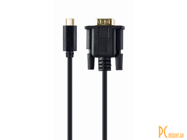 переходник USB C A-CM-VGAM-01 Gembird Type-C(вилка) to VGA(вилка) 2m black /Cablexpert/ A-CM-VGAM-01