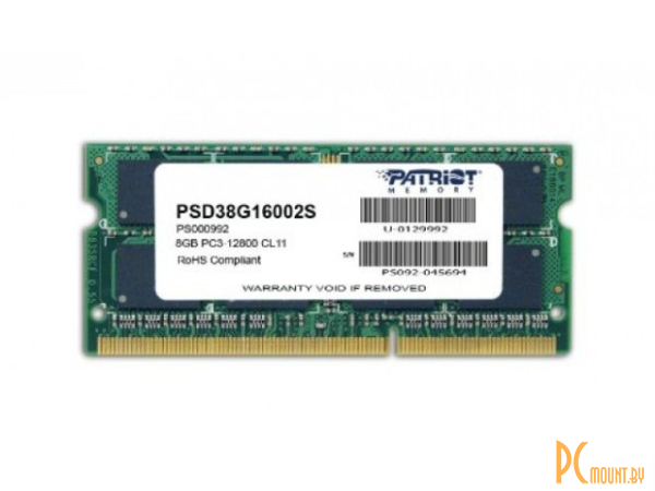 память soDDR3 8Gb  Patriot 1600 PC-12800 1.5V PSD38G16002S