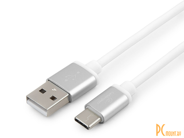 фото USB A/B/Micro/Mini/Type-C: Gembird Cablexpert Silver Series USB 2.0 - USB Type-C 3m White CC-S-USBC01W-3M USB A/B/Micro/Mini/Type-C: Gembird Cablexpert Silver Series USB 2.0 - USB Type-C 3m White CC-S-USBC01W-3M