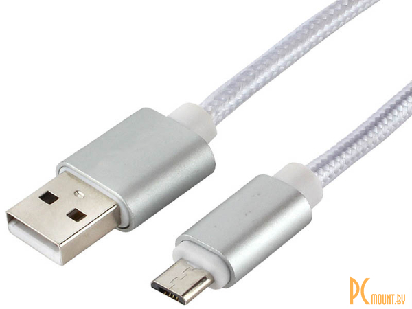 USB A/B/Micro/Mini/Type-C: Gembird Cablexpert Ultra USB 2.0 AM/microB 3m Silver CC-U-mUSB02S-3M