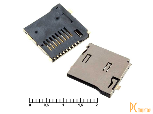 фото Держатели SIM и карт памяти: держатель карты памяти RUICHI micro-SD SMD 9pin ejector, 9 контактов; micro-SD SMD 9pin ejector 88992 Держатели SIM и карт памяти: держатель карты памяти RUICHI micro-SD SMD 9pin ejector, 9 контактов; micro-SD SMD 9pin ejector 88992