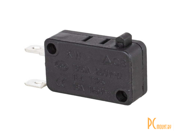 фото Микропереключатель RUICHI KW7-01-31, 16х10.5х28 мм, ON-(ON), SPST 2P, 250 В, 5 А, 30 мОм, -25...+85 °C представляет собой коммутационное устройство с механическим приводом. Он используется в качестве исполнительных устройств дистанционного управления, а т Микропереключатель RUICHI KW7-01-31, 16х10.5х28 мм, ON-(ON), SPST 2P, 250 В, 5 А, 30 мОм, -25...+85 °C представляет собой коммутационное устройство с механическим приводом. Он используется в качестве исполнительных устройств дистанционного управления, а т