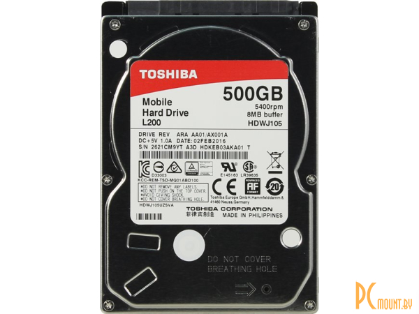 Жесткий диск 500GB  Toshiba HDWJ105UZSVA SATA-III