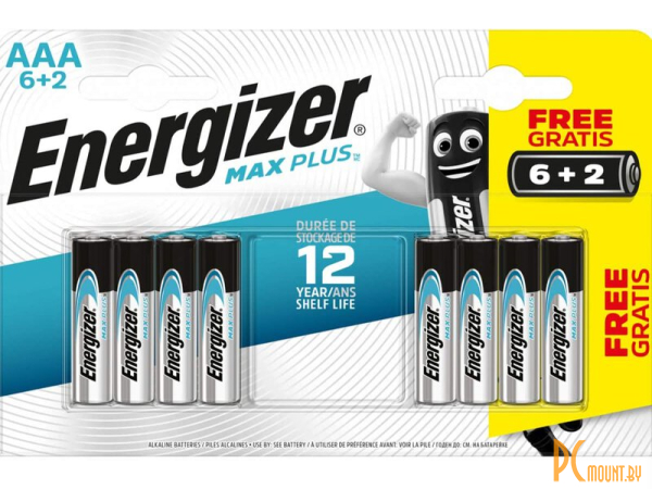 Батарейка AAA LR03 Energizer Max Plus Алкалайн блистер 8 шт.