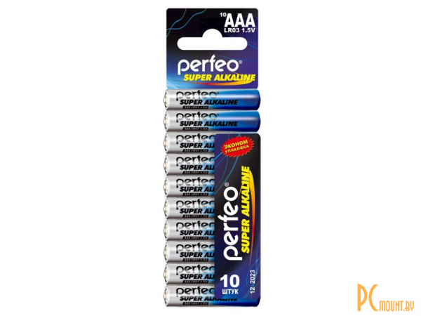 Батарейка алкалиновая AAA - Perfeo LR03/10Shiring Card Super Alkaline (10 штук)