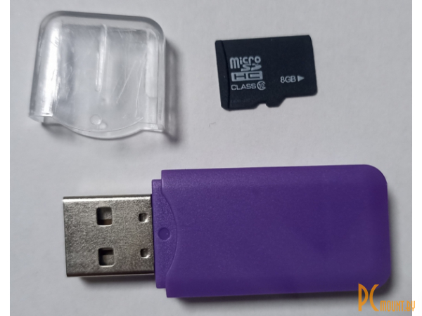 Карта памяти MicroSDHC, 8GB, class 10, OEM + USB Card Reader