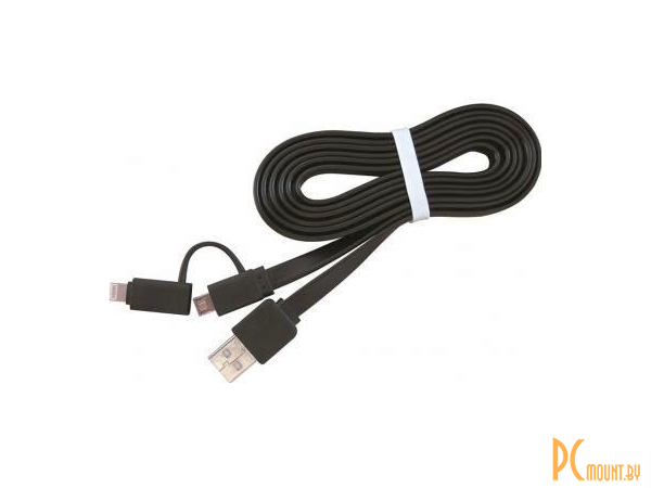 Кабель Lightning 8pin (M) / MicroUSB - USB2.0 Type-A (M), Gembird CC-USB2-AMLM2-1M