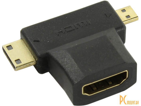 Переходник HDMI (female) to micro+miniHDMI (male) Smartbuy A-119
