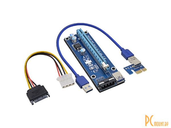 Райзер (удлинитель) PCI EXpress x1-to-x16 ver 007 (SATA, USB3.0) OEM фото Райзер (удлинитель) PCI EXpress x1-to-x16 ver 007 (SATA, USB3.0) OEM