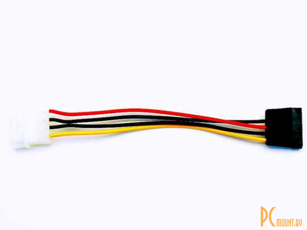 Кабель питания SATA порта от разъема MOLEX, Длина: 20см, 15-pin SATA female to 4-pin Molex male power cable