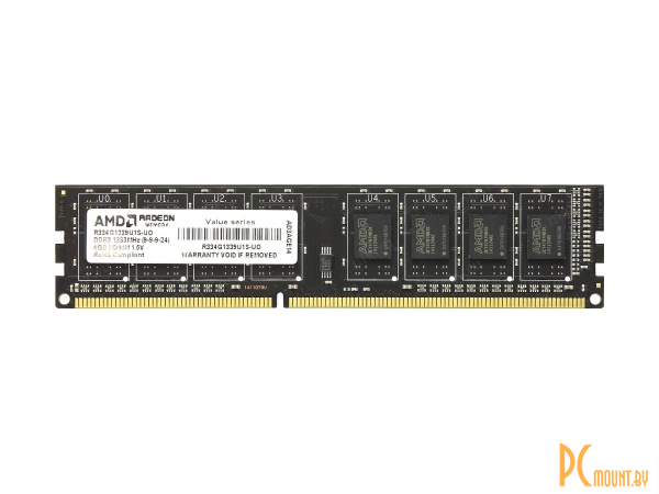 Память оперативная DDR3, 4GB, PC10660 (1333MHz), AMD R334G1339U1S-U(O)
