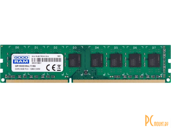 Память оперативная DDR3, 4GB, PC12800(1600MHz), Goodram GR1600D364L11S/4G