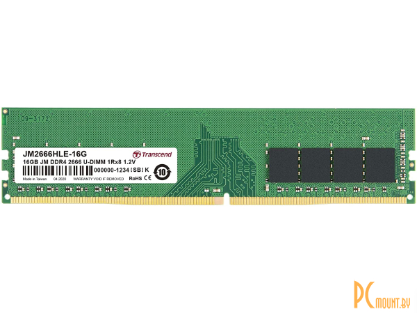 Память оперативная DDR4, 16GB, PC21300 (2666MHz), Transcend JM2666HLE-16G
