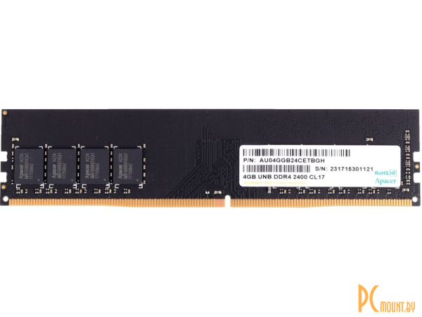 Память оперативная DDR4, 4GB, PC19200 (2400MHz), Apacer  AU04GGB24CETBGH