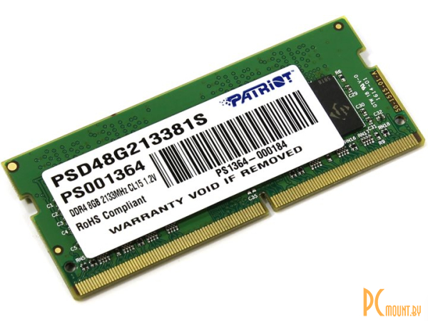 Память для ноутбука SODDR4, 8GB, PC17000 (2133MHz), Patriot PSD48G213381S