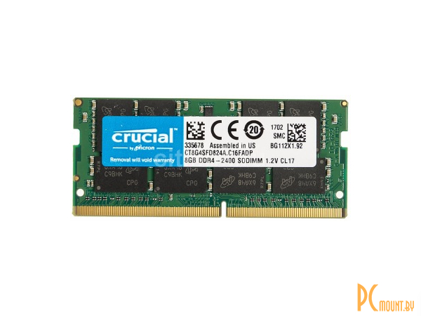 Память для ноутбука SODDR4, 8GB, PC19200 (2400MHz), Crucial CT8G4SFD824A