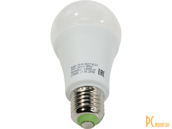 Светодиодная лампа ЭРА smd A60-15W-827-E27