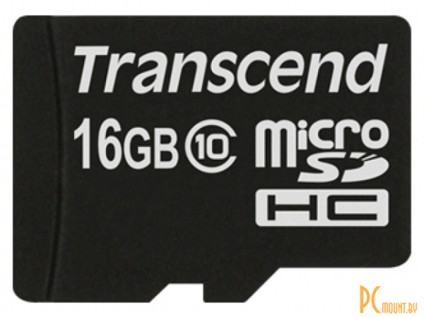 Карта памяти MicroSDHC, 16GB, class 10, Transcend TS16GUSDC10 (No adpter) Ret