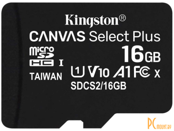 Карта памяти MicroSDHC, 16GB, class 10, UHS-I, Kingston SDCS2/16GB
