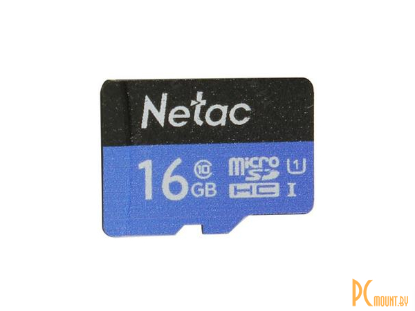 Карта памяти MicroSDHC, 16GB, class 10, UHS-I, Netac NT02P500STN-016G-R