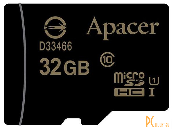 Карта памяти MicroSDHC, 32GB, class 10, UHS-I, U1, Apacer AP32GMCSH10U1-R