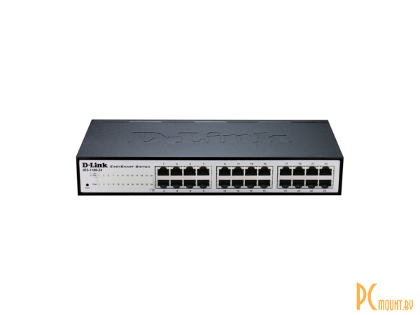 D-Link Коммутатор DES-1100-24 (24 x Ethernet 10/100 Мбит/сек, 4.8 Гбит/сек, 19, Auto MDI/MDIX, IEEE 802.1p (Priority tags), IEEE 802.1q (VLAN))