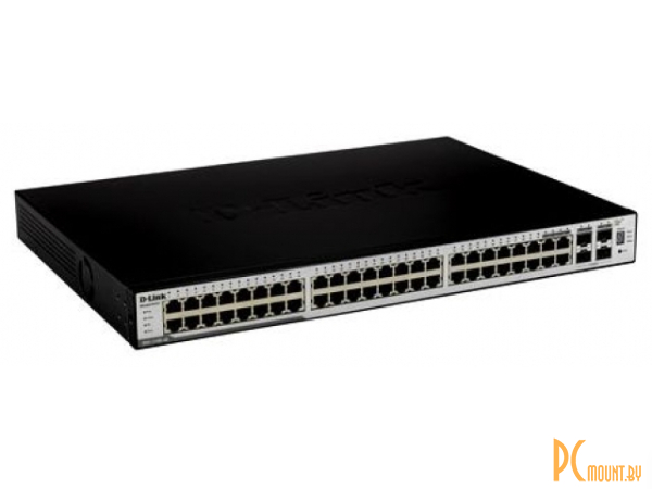 D-Link Коммутатор DGS-1210-52 Gigabit Smart Switch with 48 10/100/1000Base-T ports and 4 Gigabit MiniGBIC (SFP) ports