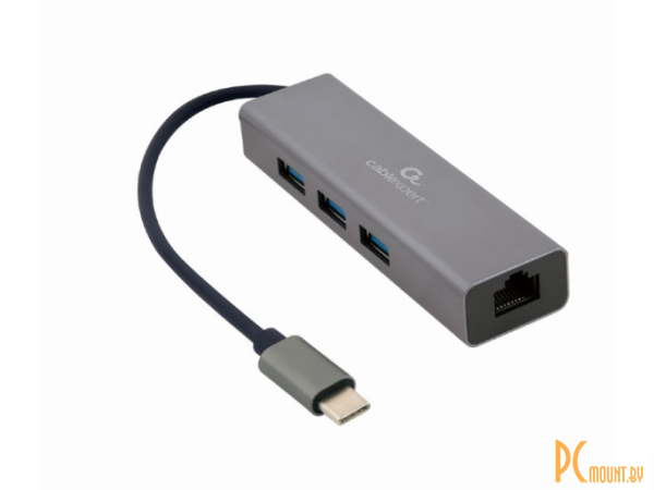 USB Хаб Type-C с LAN портом Gembird A-CMU3-LAN-01