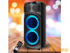 колонки GM-203 GINZZU переносная Bluetooth MIDI-система 80Вт, ФМ-радио и караоке, RGB подсветка, SD-card, USB-flash GM-203